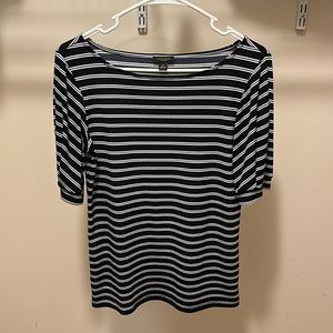 Striped Puff Sleeve Ann Taylor Blouse